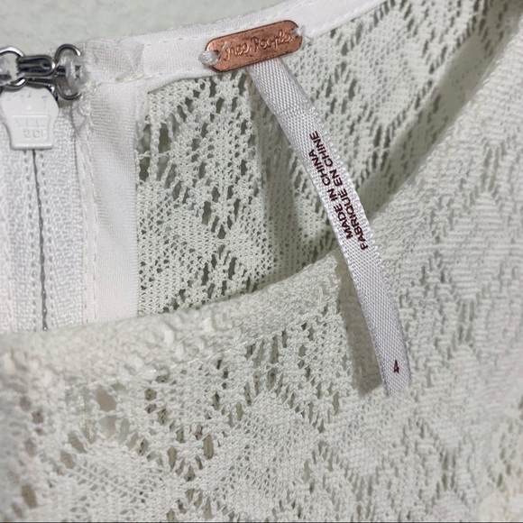 {Free People} Lace Crochet Cut Out Dress - Picture 4 of 6